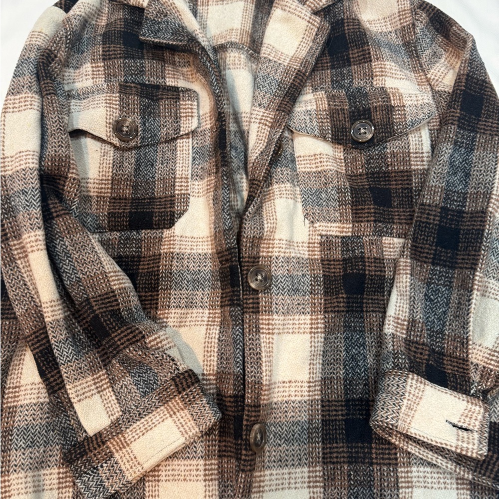 Plaid Button-Up Jacket - image 2